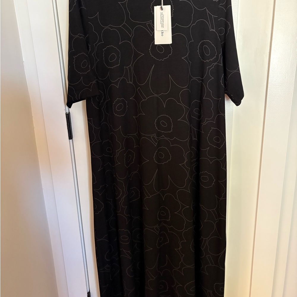NWT Marimekko Black Floral Midi Dress